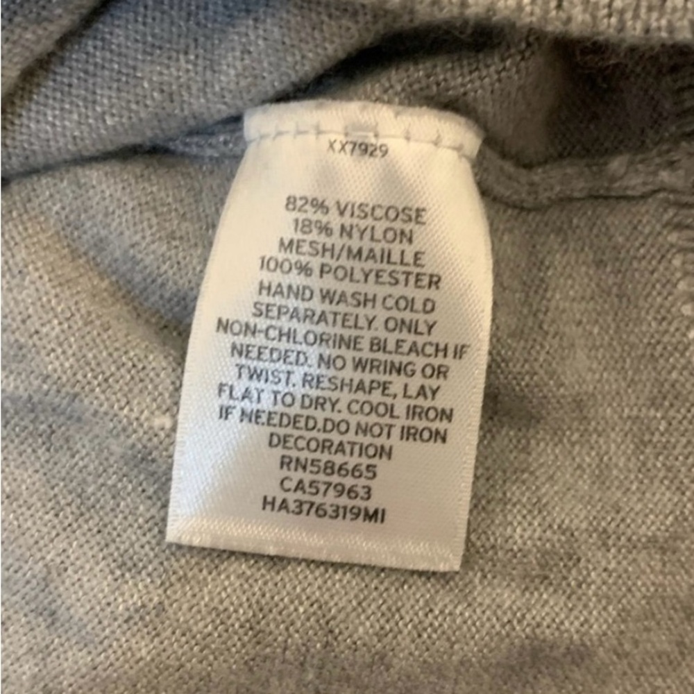 Halogen Gray Sweater With Silver Sequin Sleeves - image 5